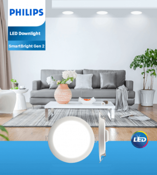 Bộ đèn downlight âm trần LED Philips DN020B G2 LED9/WW 11W 220-240V D125 GM